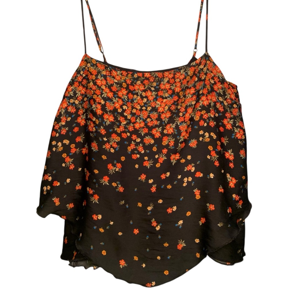 Free People - Satin Floral - Multi Layer - Flowing Top - Intimately - Size Small